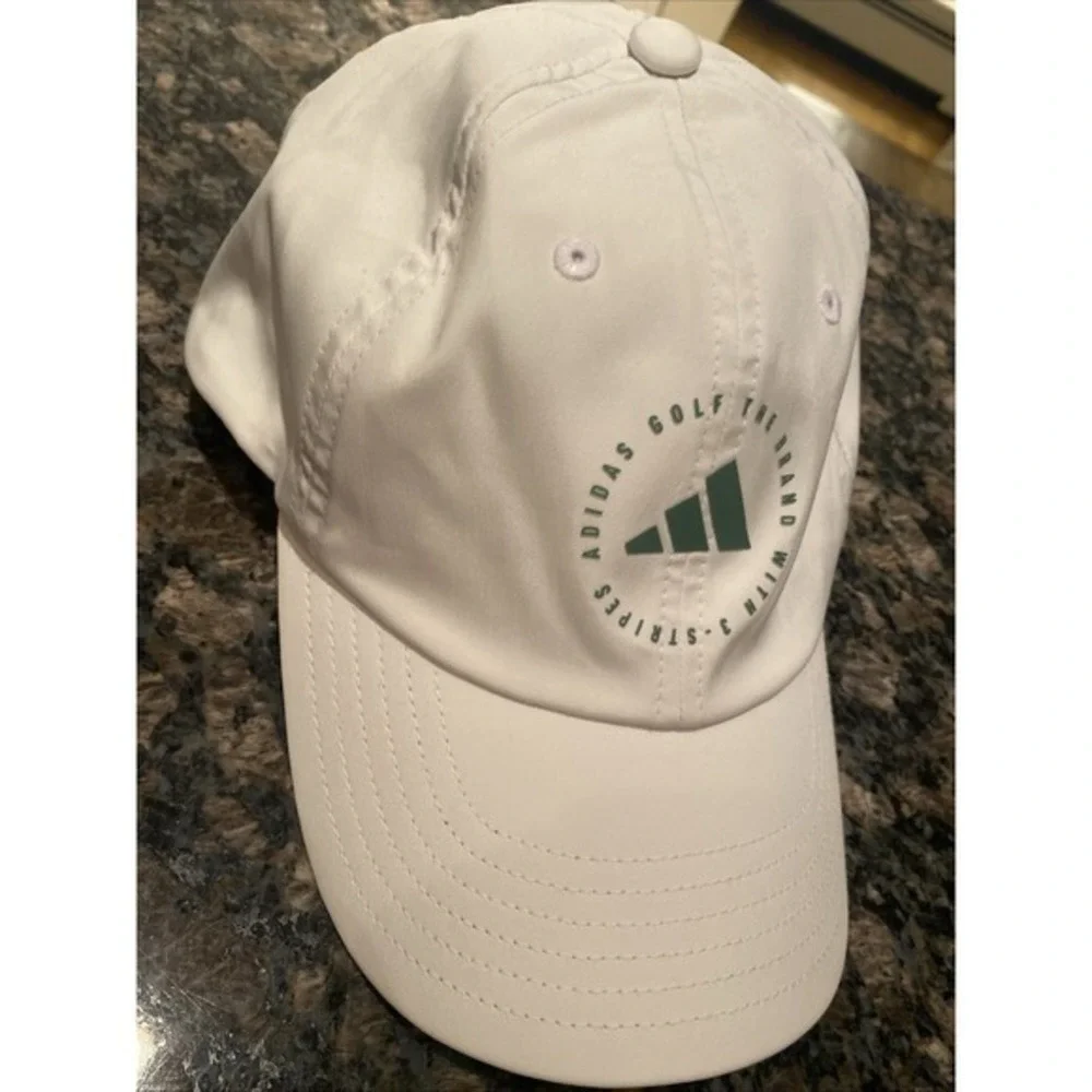 Adidas‎ Womans Golf Hat White/Green Logo Adjustable 0138